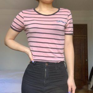 Pink and Black Striped T-Shirt